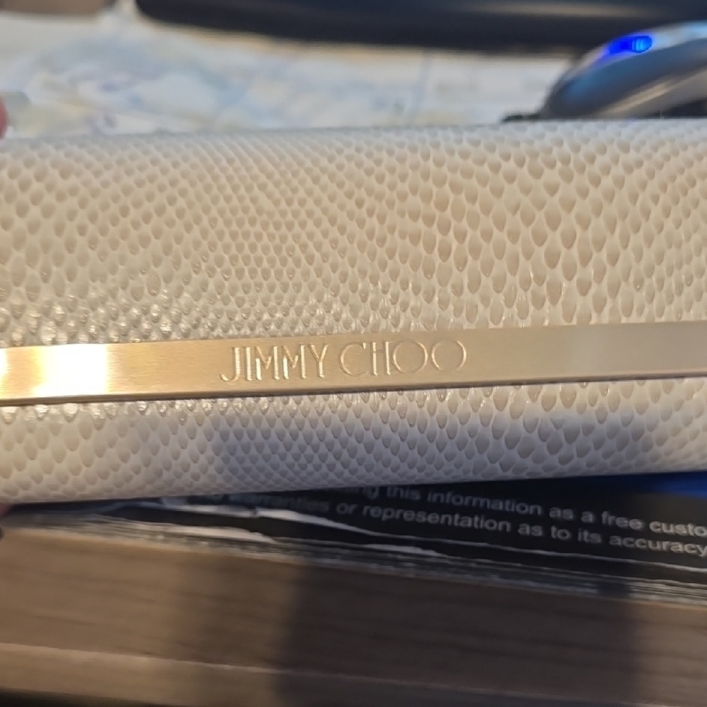 Jimmy Choo Black Sunglasses with White Pearl Accents